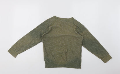 H&M Girls Green Batik Cotton Pullover Sweatshirt Size 9-10 Years