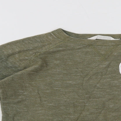H&M Girls Green Batik Cotton Pullover Sweatshirt Size 9-10 Years