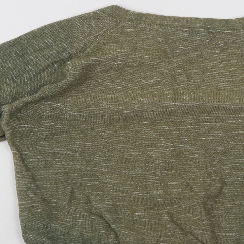 H&M Girls Green Batik Cotton Pullover Sweatshirt Size 9-10 Years