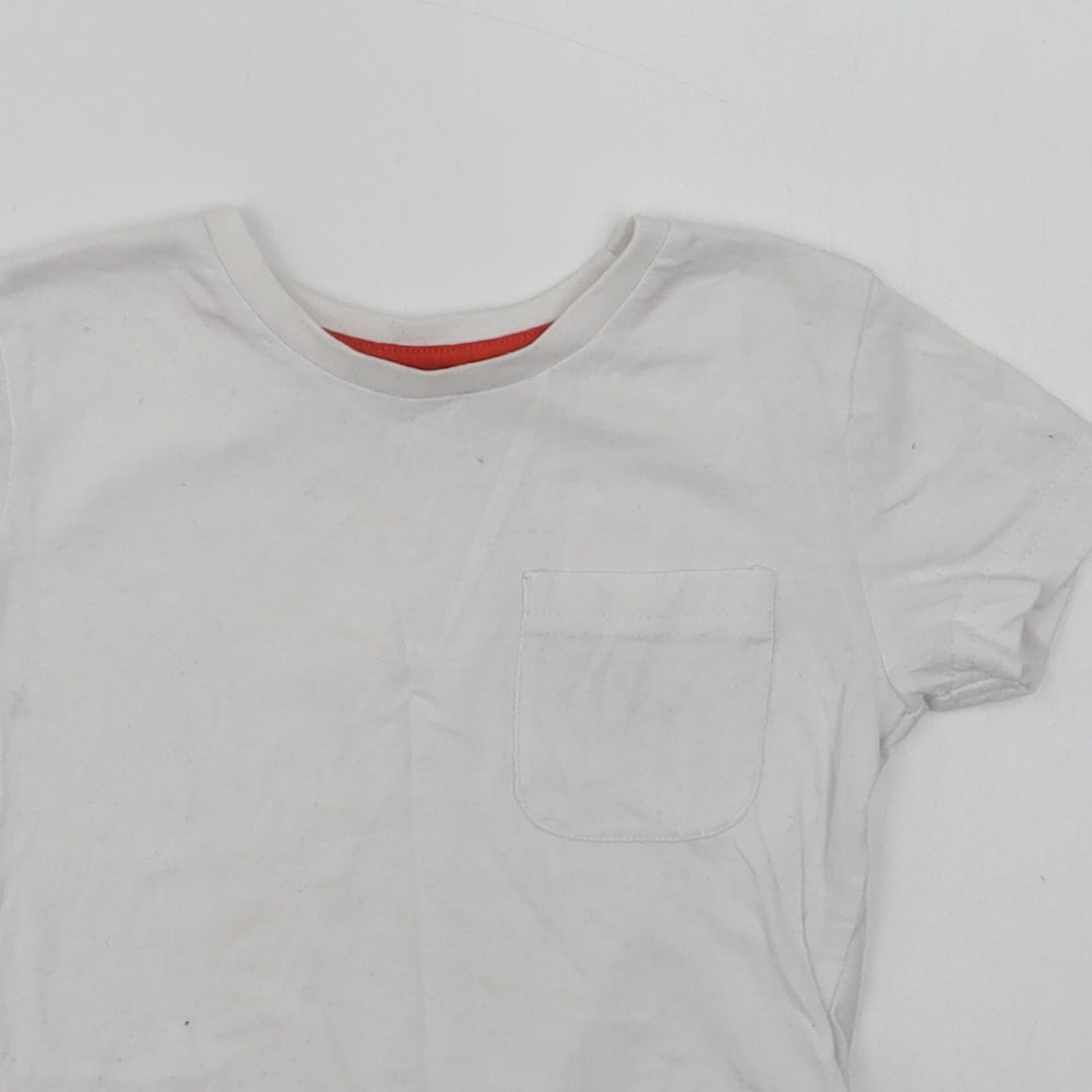 Dunnes Stores Girls White  Cotton Basic T-Shirt Size 3 Years Crew Neck