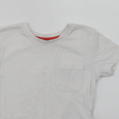 Dunnes Stores Girls White  Cotton Basic T-Shirt Size 3 Years Crew Neck