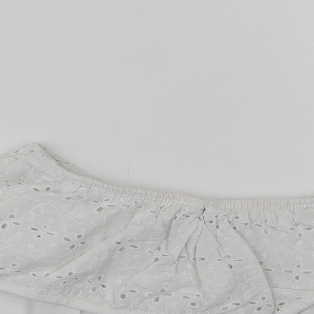 Primark Girls White  Cotton Jersey Blouse Size 7-8 Years Off the Shoulder