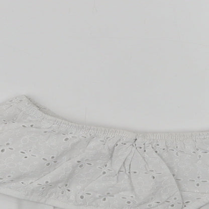 Primark Girls White  Cotton Jersey Blouse Size 7-8 Years Off the Shoulder