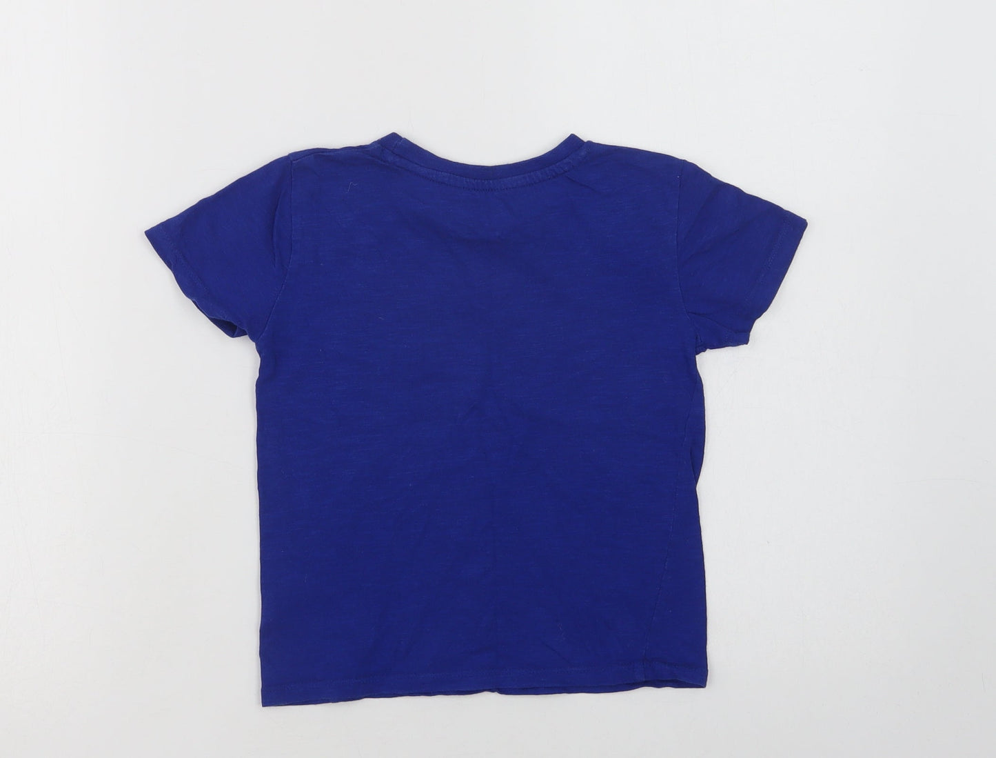 Dunnes Boys Blue  Cotton Basic T-Shirt Size 5 Years Crew Neck