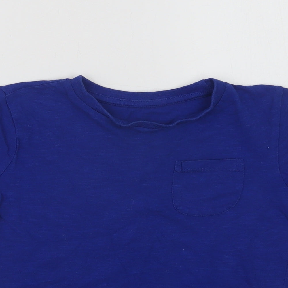 Dunnes Boys Blue  Cotton Basic T-Shirt Size 5 Years Crew Neck