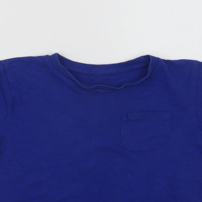 Dunnes Boys Blue  Cotton Basic T-Shirt Size 5 Years Crew Neck