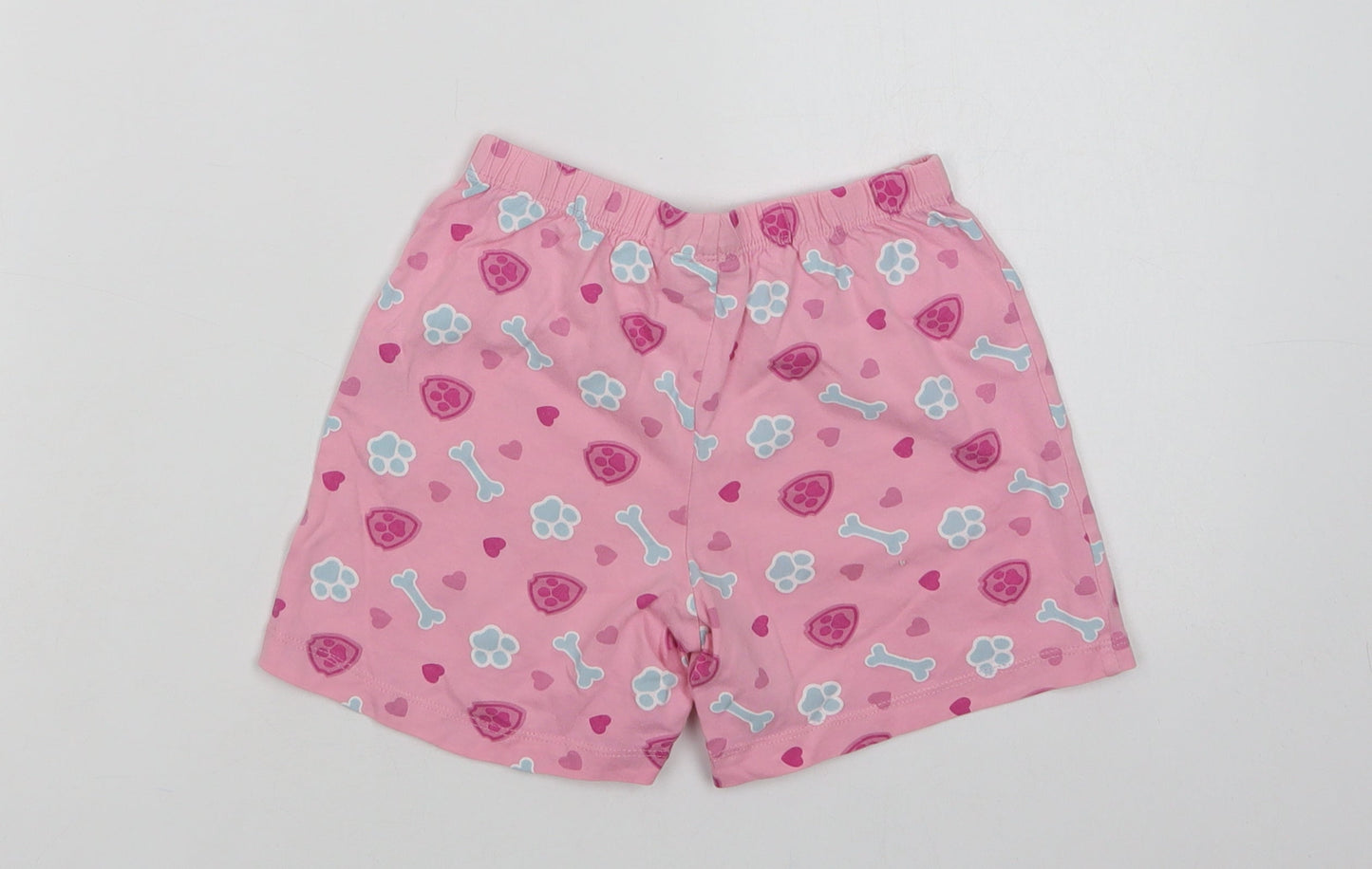 Nickelodeon Girls Pink Geometric Cotton  Sleep Shorts Size 5-6 Years   - Paw Print