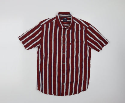 Mens UK Size S Netplay Red  Button-Up Short Sleeve Casual Shirt
