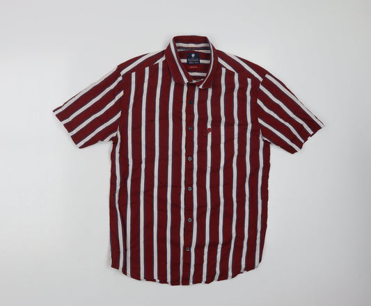 Mens UK Size S Netplay Red  Button-Up Short Sleeve Casual Shirt