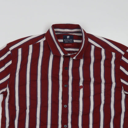 Mens UK Size S Netplay Red  Button-Up Short Sleeve Casual Shirt