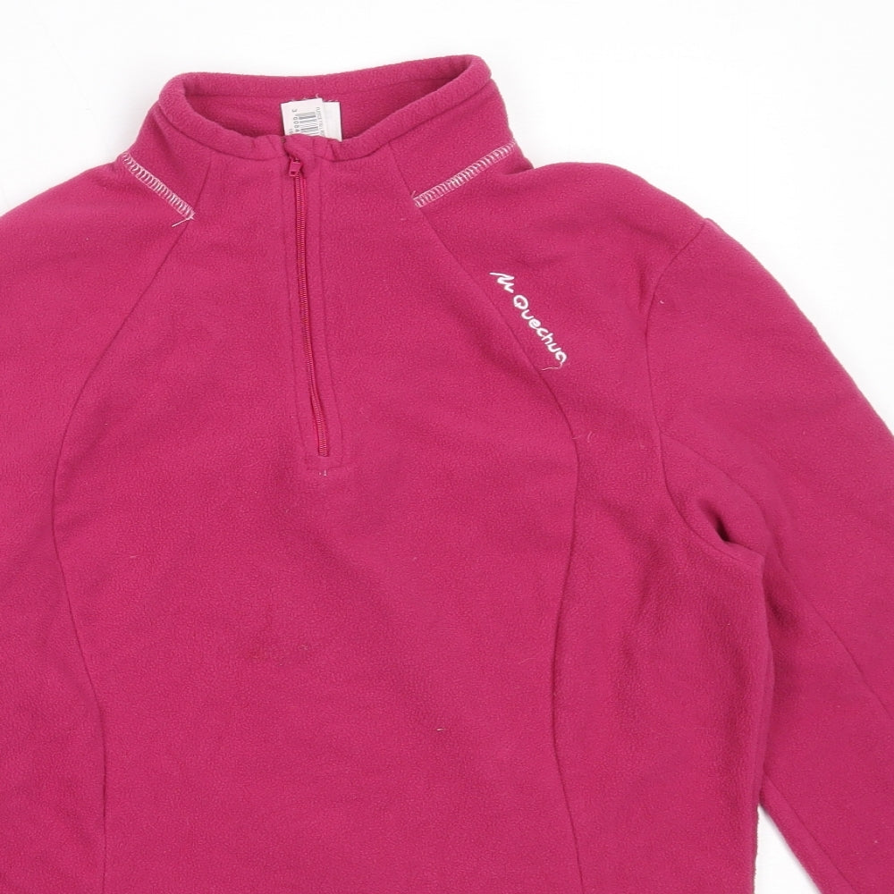 DECATHLON Womens Pink  Polyester Henley Sweatshirt Size M
