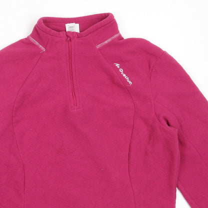 DECATHLON Womens Pink  Polyester Henley Sweatshirt Size M