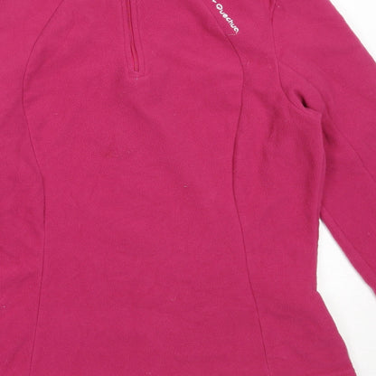 DECATHLON Womens Pink  Polyester Henley Sweatshirt Size M
