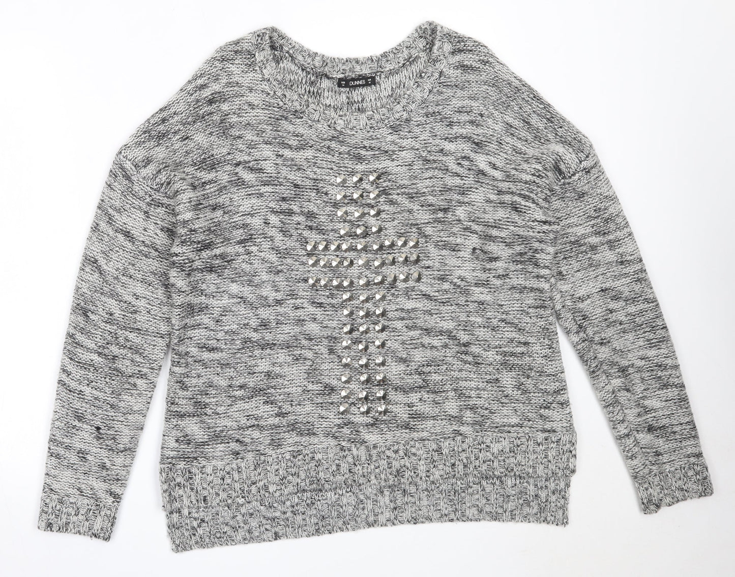 Womens UK Size 14 Dunnes Stores Grey Pullover Jumper