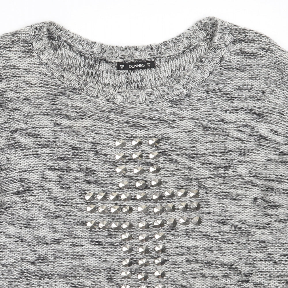 Womens UK Size 14 Dunnes Stores Grey Pullover Jumper