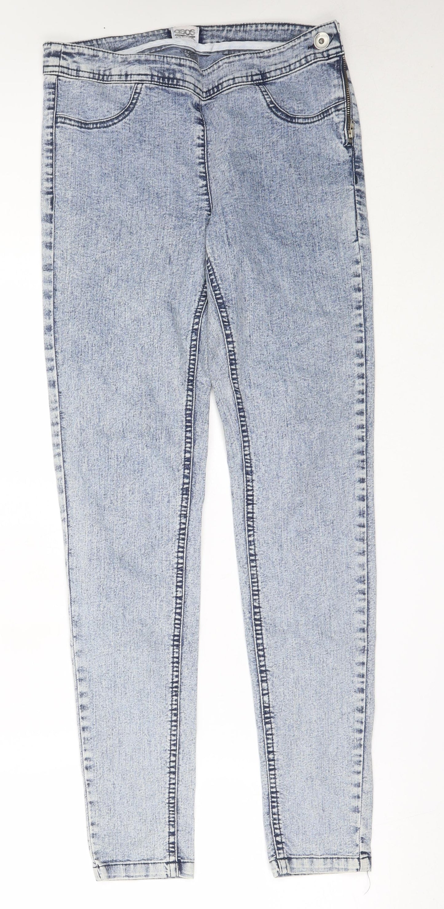 ASOS Womens Blue  Cotton Skinny Jeans Size 10 L30.5 in Regular