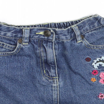 NEXT Girls Blue  Cotton Mini Skirt Size 7 Years  Regular