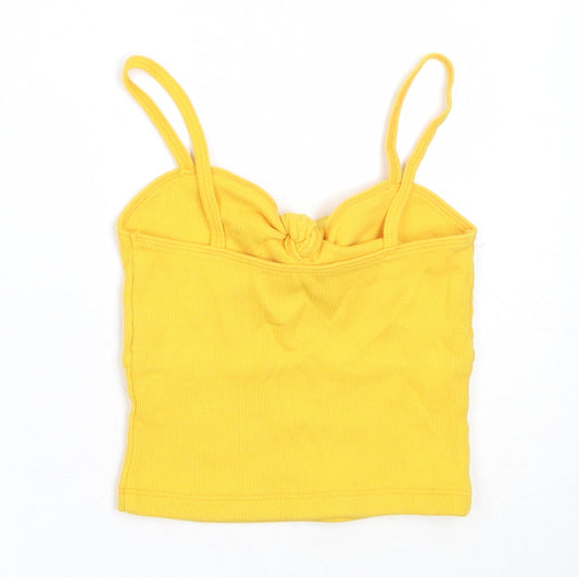 Womens UK Size XS Hollister Yellow Cropped Tank