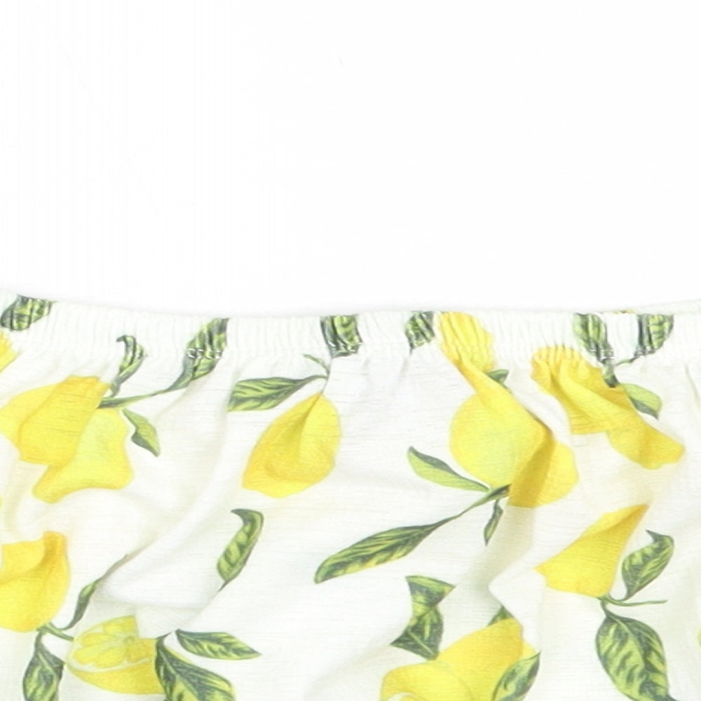 Primark Womens Ivory  Polyester Cropped Blouse Size XS Off the Shoulder - lemon