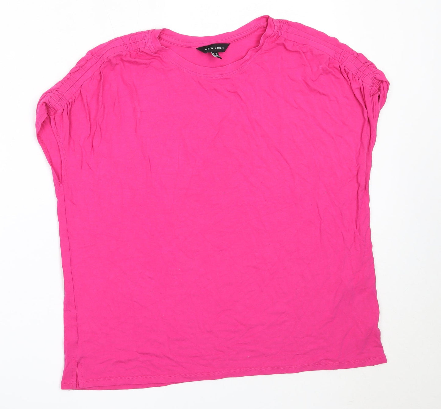 Womens UK Size 14 New Look Pink Basic T-Shirt