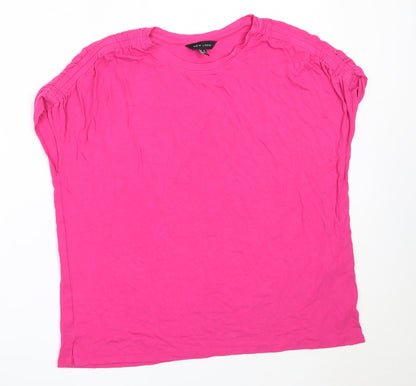 Womens UK Size 14 New Look Pink Basic T-Shirt
