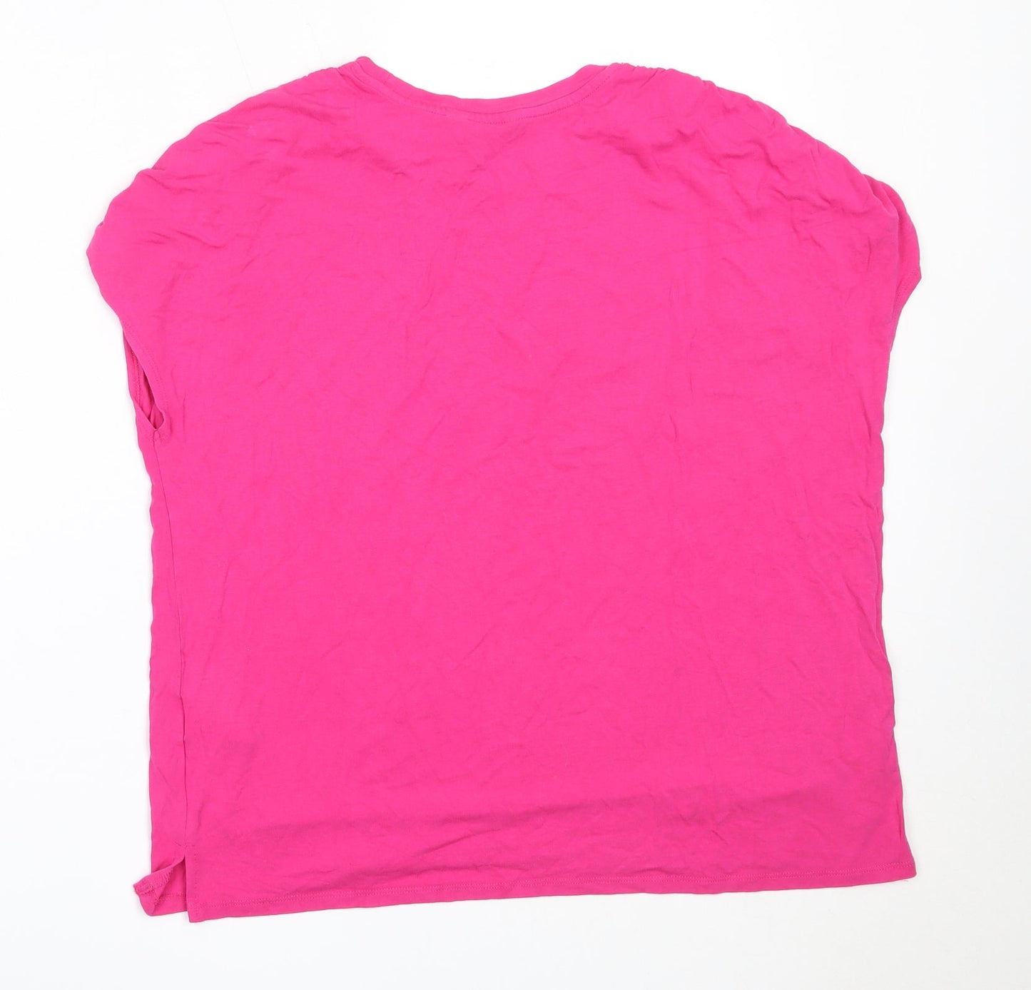 Womens UK Size 14 New Look Pink Basic T-Shirt