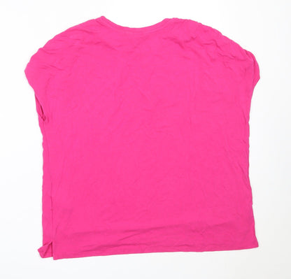 Womens UK Size 14 New Look Pink Basic T-Shirt