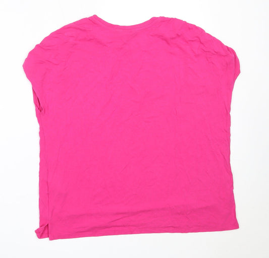 Womens UK Size 14 New Look Pink Basic T-Shirt