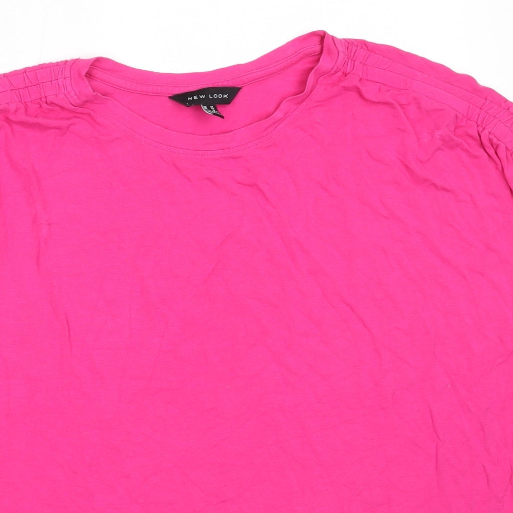 Womens UK Size 14 New Look Pink Basic T-Shirt