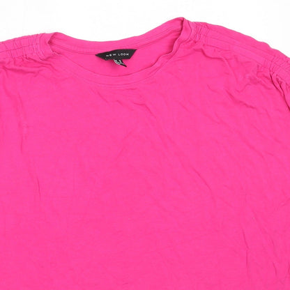 Womens UK Size 14 New Look Pink Basic T-Shirt