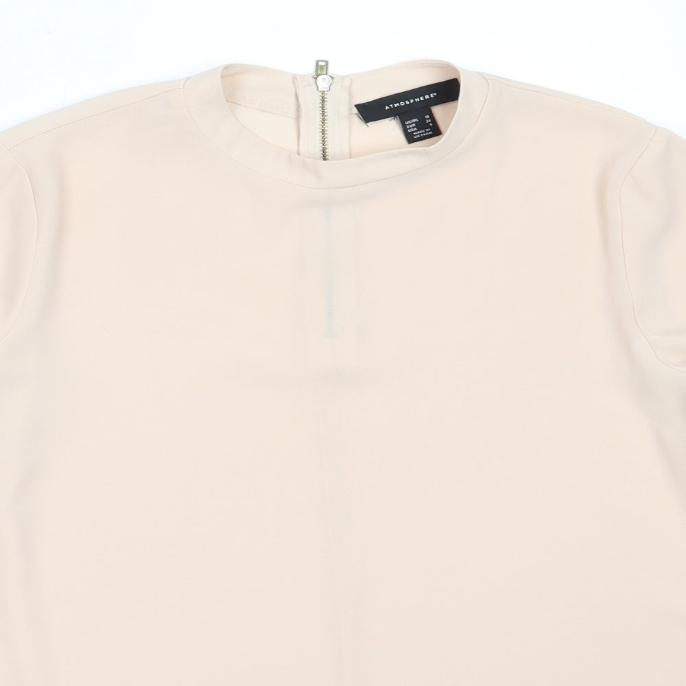 Womens UK Size 10 Atmosphere Beige Basic Blouse