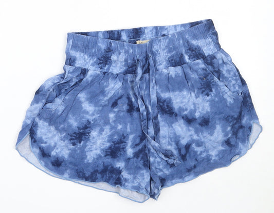 Hollister Womens Blue  Viscose Hot Pants Shorts Size XS  Regular