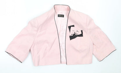 Womens UK Size 14 Gold Pink Jacket