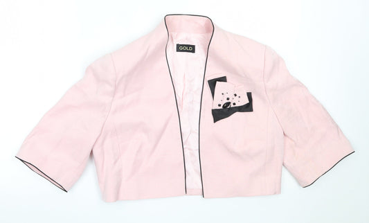 Womens UK Size 14 Gold Pink Jacket