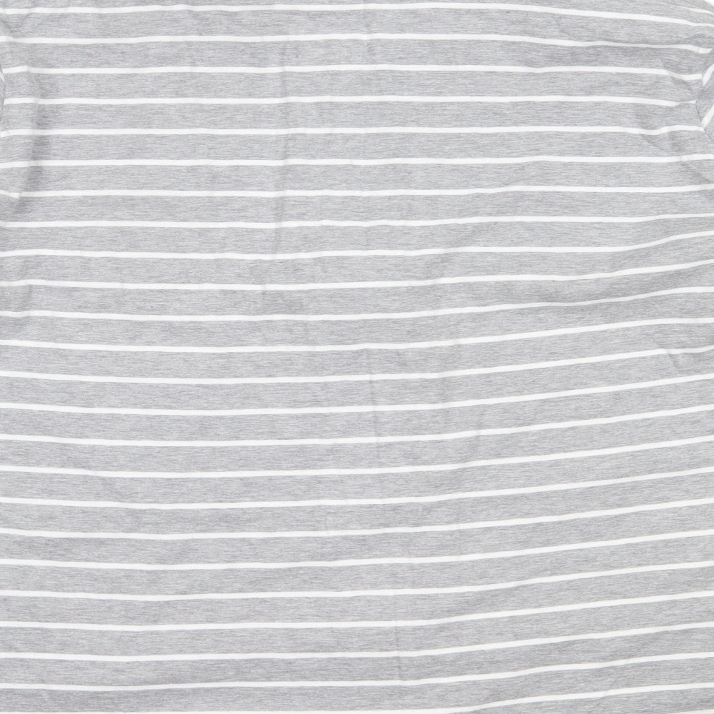 DASH Womens Grey Striped Cotton Full Zip Sweatshirt Size 20  Zip