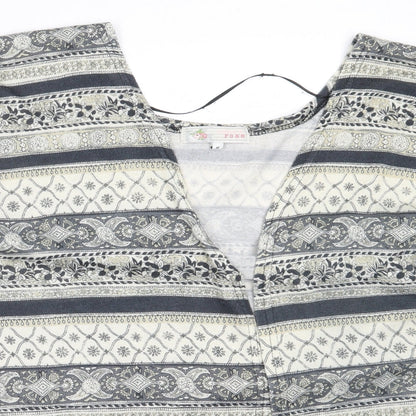 Womens UK Size M Cameo Rose Grey Cardigan Jumper