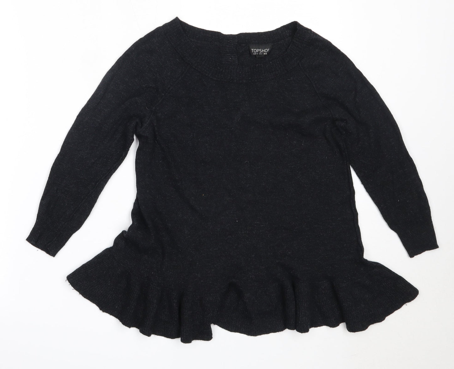 Womens UK Size 6 Topshop Black Pullover Jumper