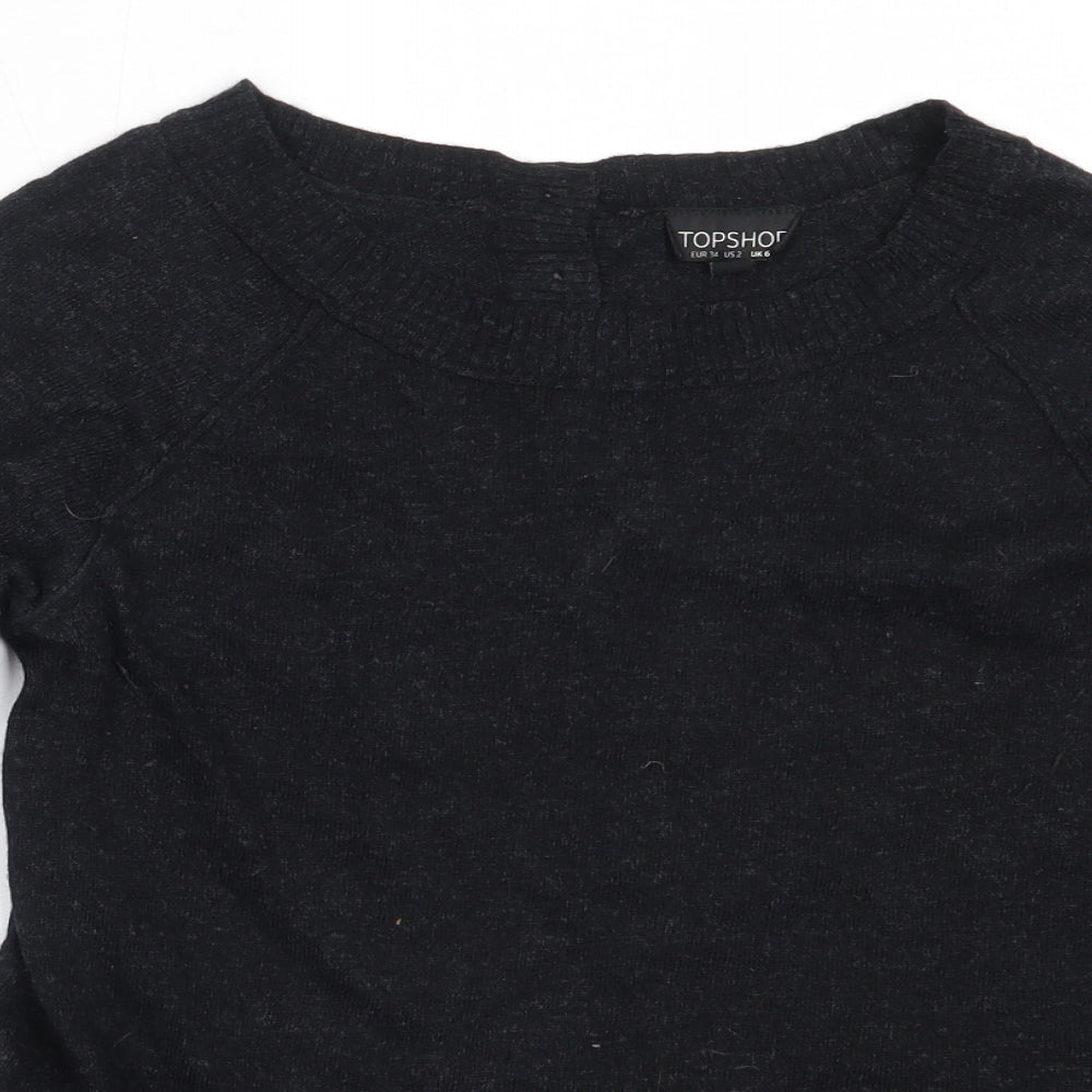 Womens UK Size 6 Topshop Black Pullover Jumper
