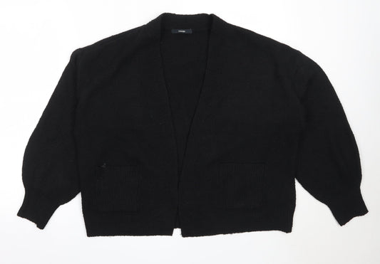 George Womens Black Round Neck  Polyester Cardigan Jumper Size L