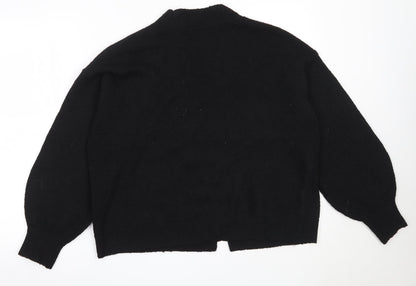 George Womens Black Round Neck  Polyester Cardigan Jumper Size L