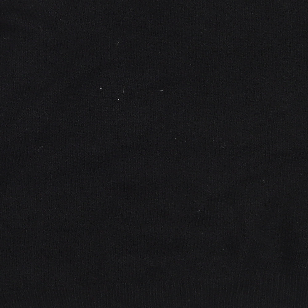 George Womens Black Round Neck  Polyester Cardigan Jumper Size L