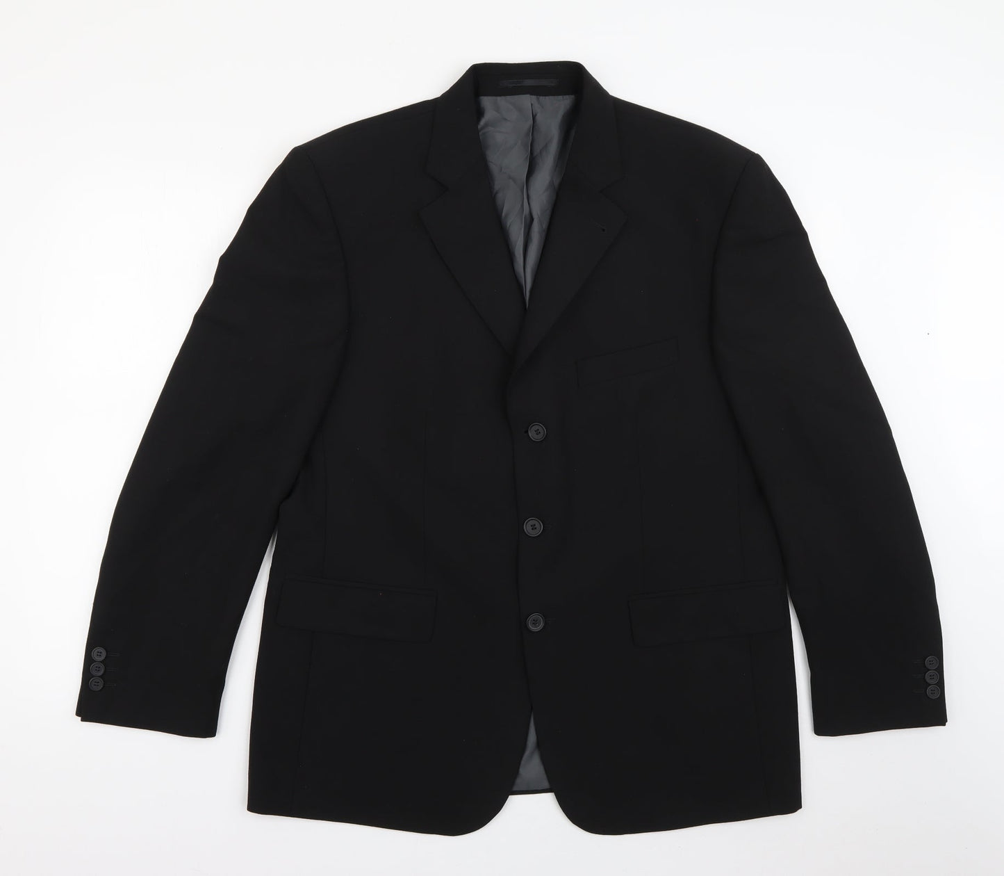 George Mens Black  Polyester Jacket Blazer Size L