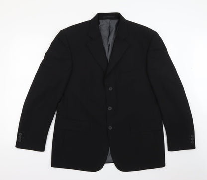 George Mens Black  Polyester Jacket Blazer Size L
