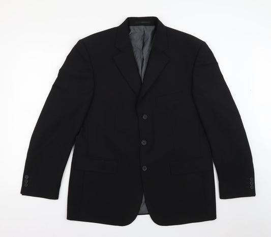 George Mens Black  Polyester Jacket Blazer Size L