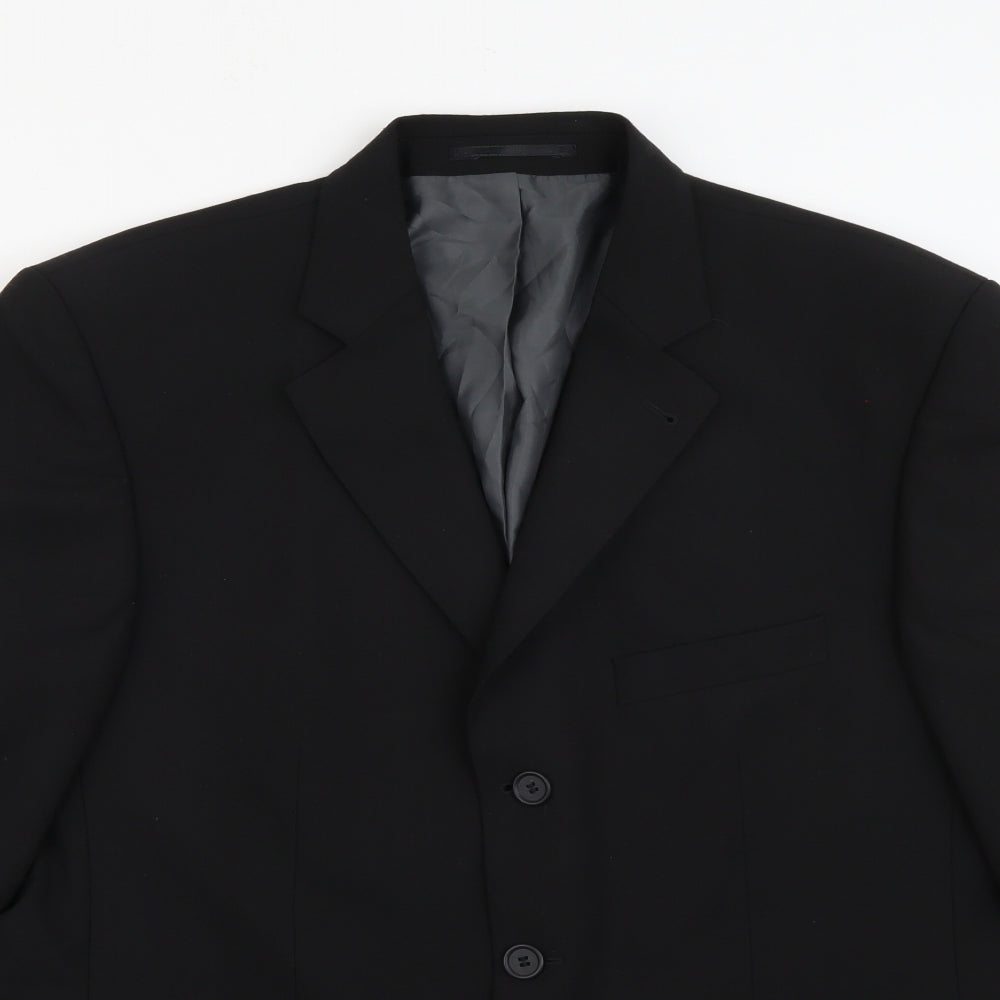 George Mens Black  Polyester Jacket Blazer Size L