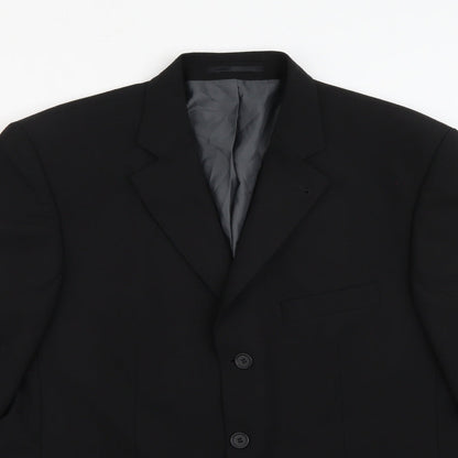 George Mens Black  Polyester Jacket Blazer Size L