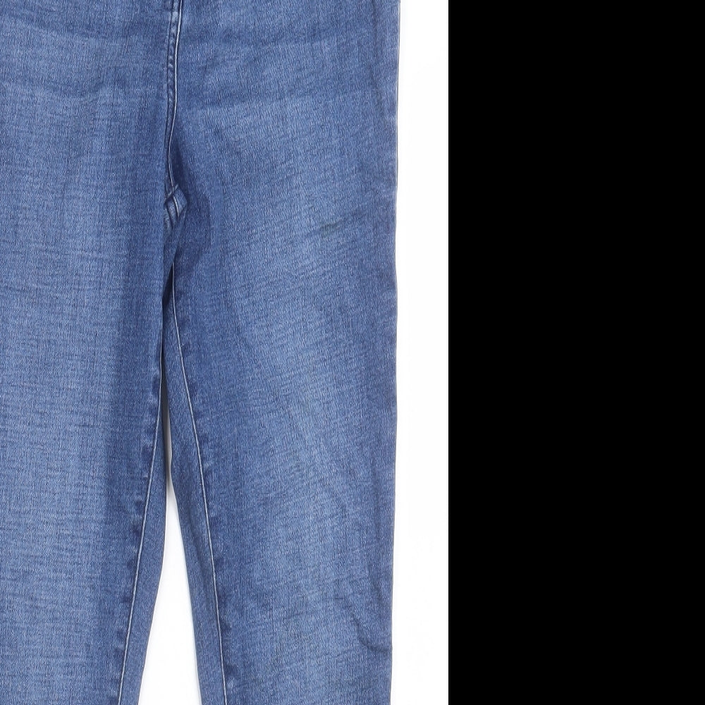 Matalan Womens Blue  Cotton Skinny Jeans Size 12 L27 in Regular Button