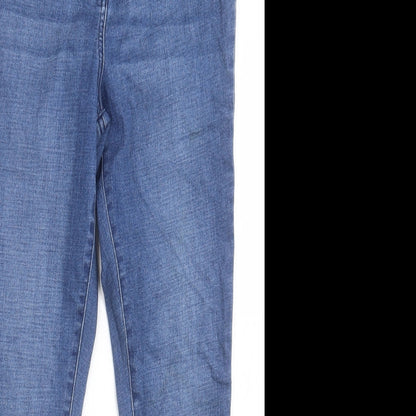 Matalan Womens Blue  Cotton Skinny Jeans Size 12 L27 in Regular Button
