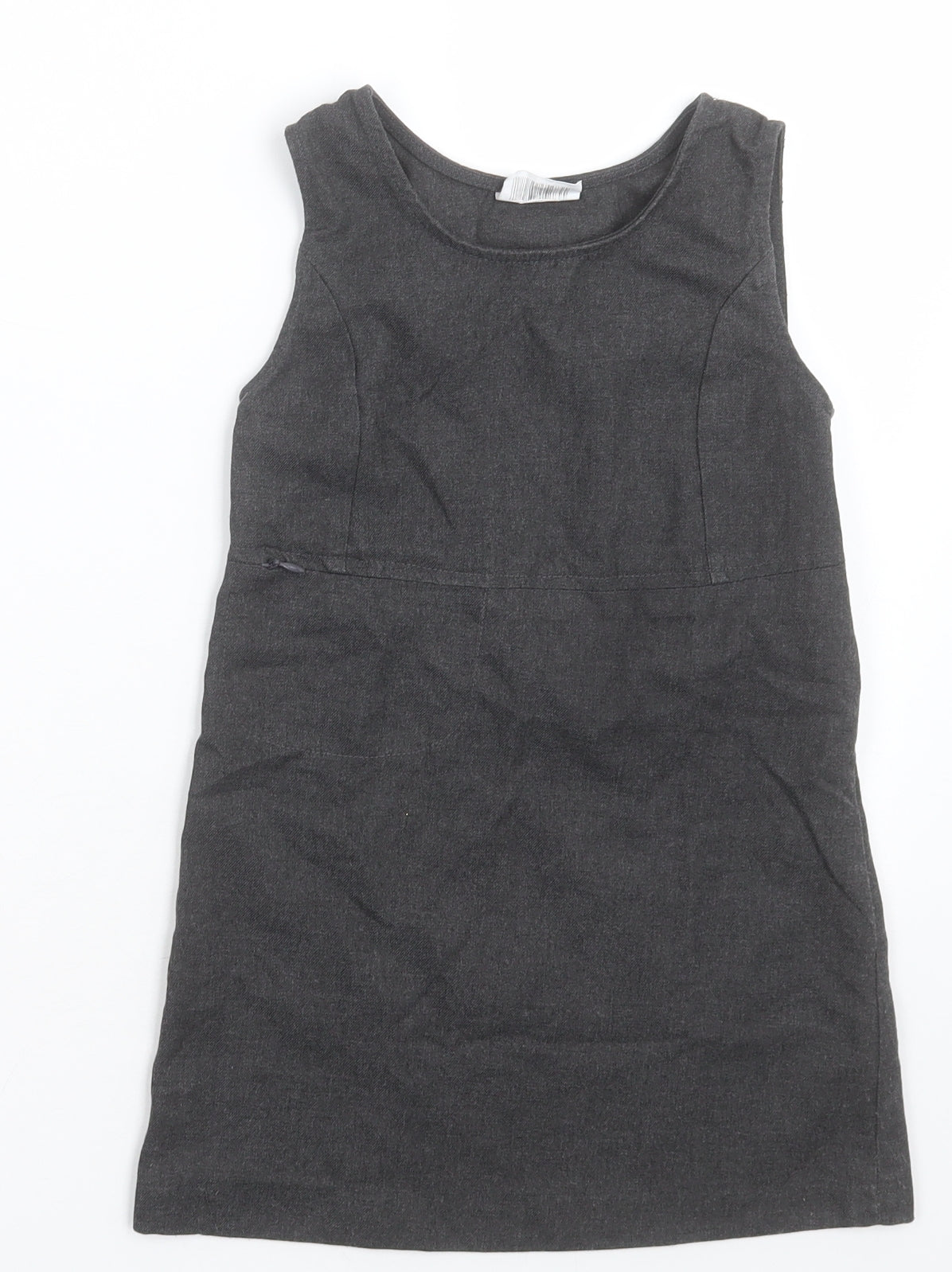 whites  Girls Grey  Polyester A-Line  Size 5-6 Years  Crew Neck Zip - School Wear