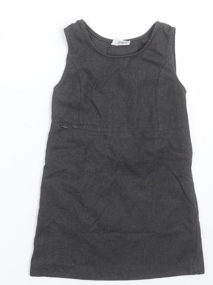 whites  Girls Grey  Polyester A-Line  Size 5-6 Years  Crew Neck Zip - School Wear